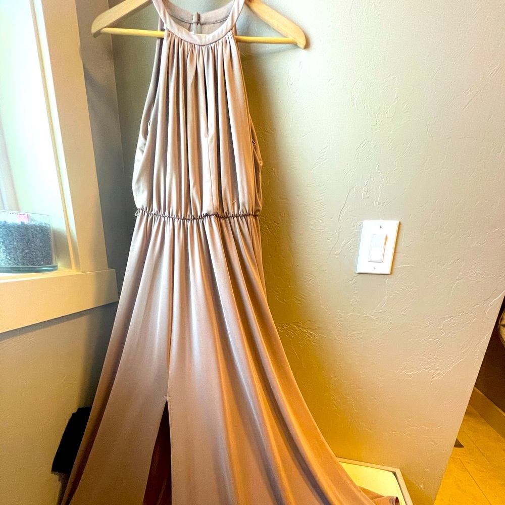 Comfortable formal long gold maxi dress